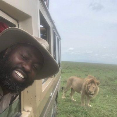 Abby On safari with Lion 2022